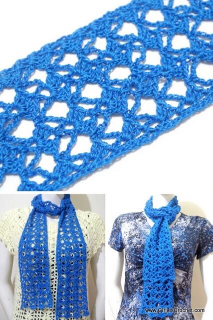 Free crochet pattern, audrey summer scarf