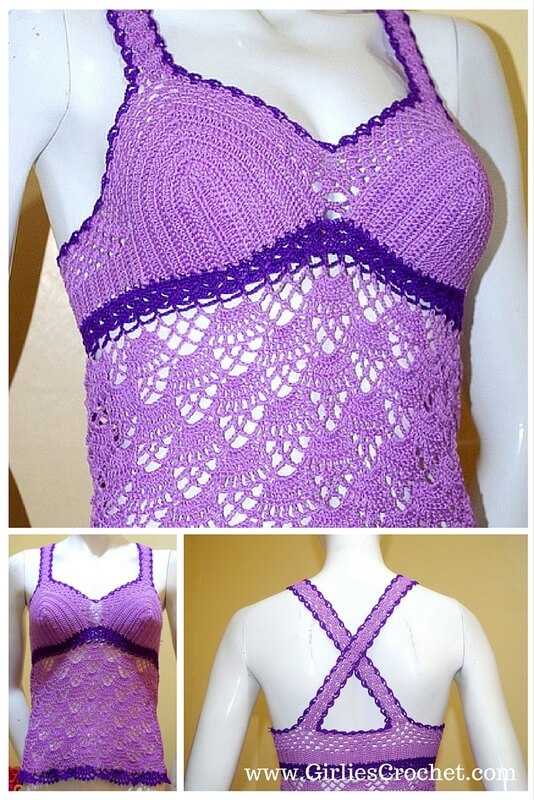 bea tank top, free crochet pattern, photo tutorial, easy, thread, summer, beach