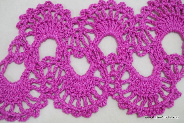 free crochet stitch tutorial, ch, dc, hdc, trc, fan stitch