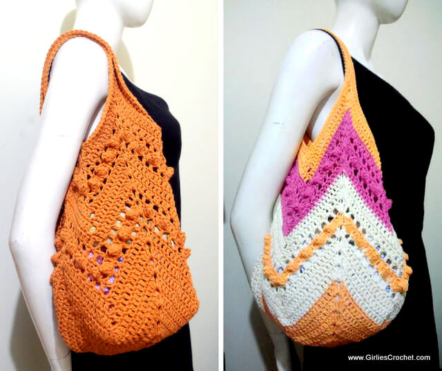 Free crochet pattern : Chevron Summer Bag