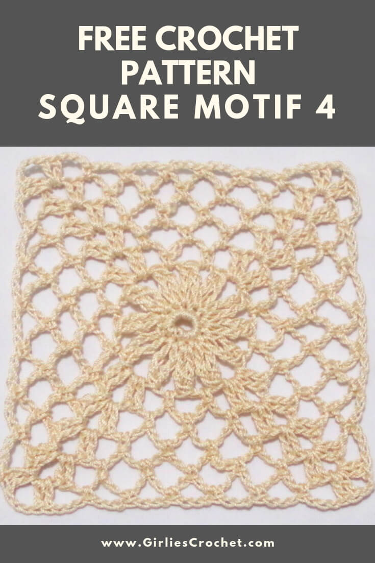 Free crochet pattern: Crochet Square Motif 4