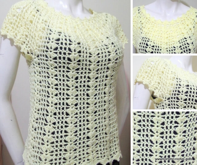 free crochet pattern, eunice summer top