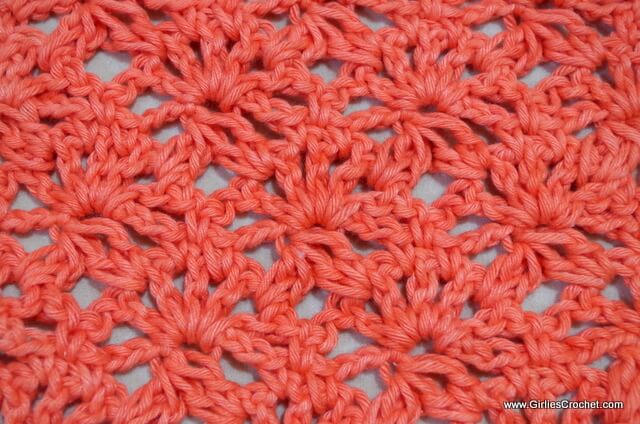 free crochet stitch tutorial, easy, fan, cluster