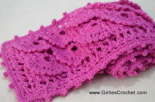 free crochet scarf, fan stitch