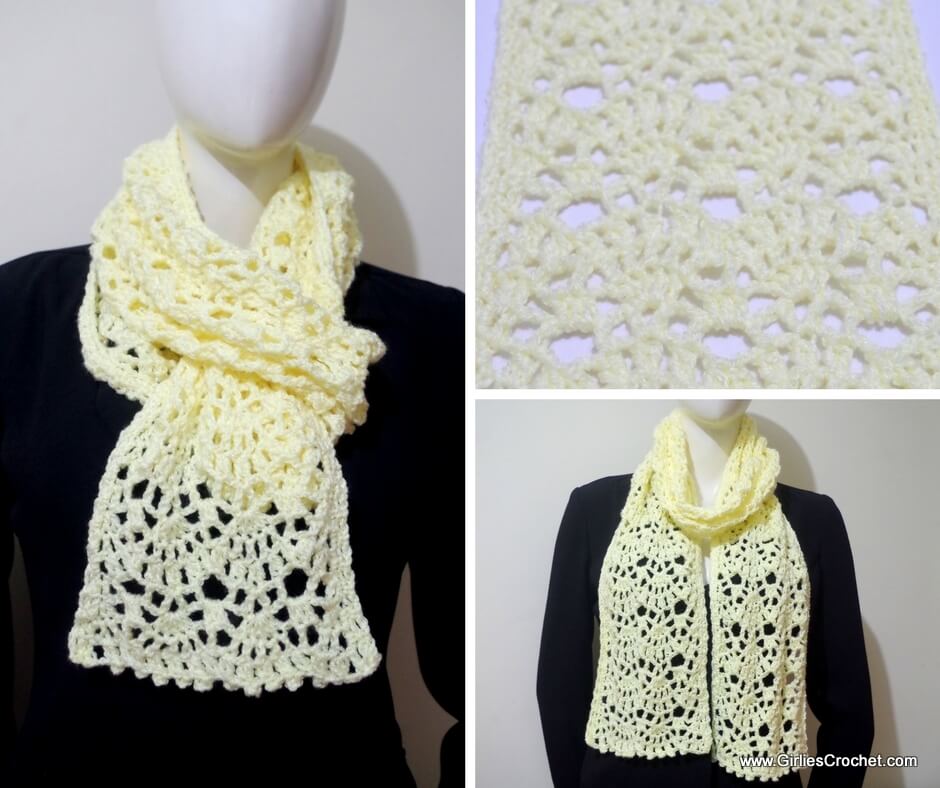 free crochet pattern , jean crochet scarf