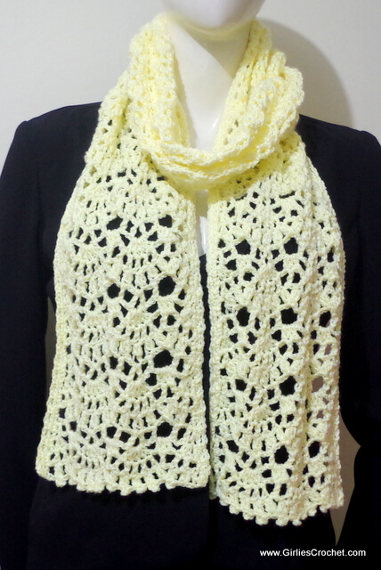 free crochet pattern , jean crochet scarf