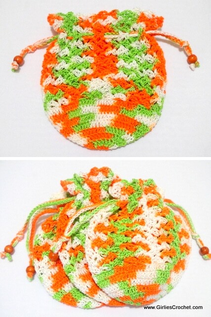 kids wrist pouch, free crochet pattern