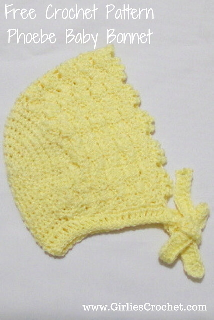 free crochet pattern , Phoebe Baby Bonnet