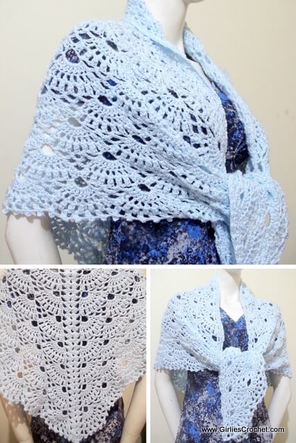 Free crochet pattern, wings of prayer shawl