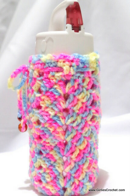 free crochet pattern, Chevron Bottle Holder