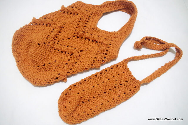 Free crochet pattern: Chevron Summer Bag and Bottle Holder