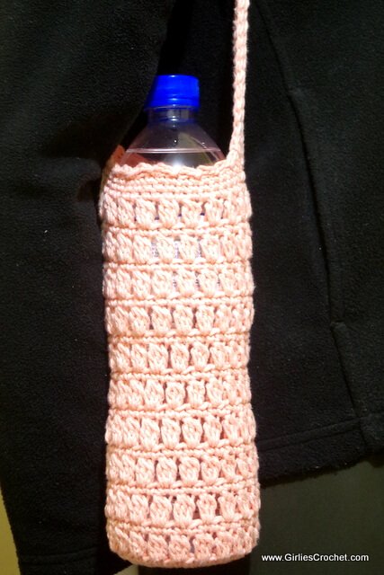 free crochet pattern, cluster bottle holder