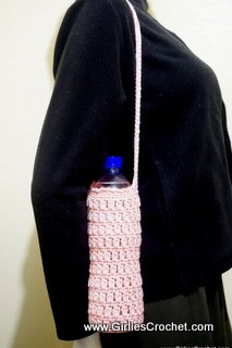 free crochet pattern, cluster bottle holder