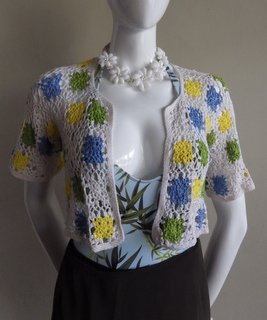 thread crochet bolero using granny square