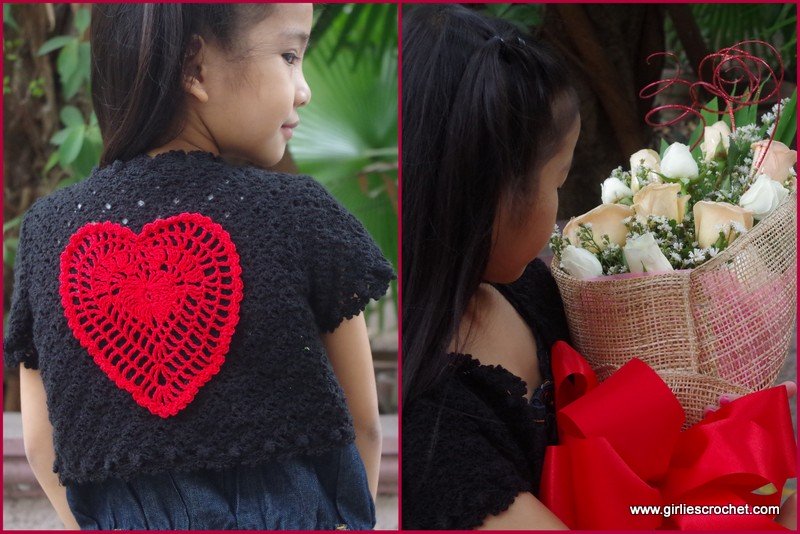 free crochet pattern, heart embellishment, easy, thread, valentines gift, photo tutorial