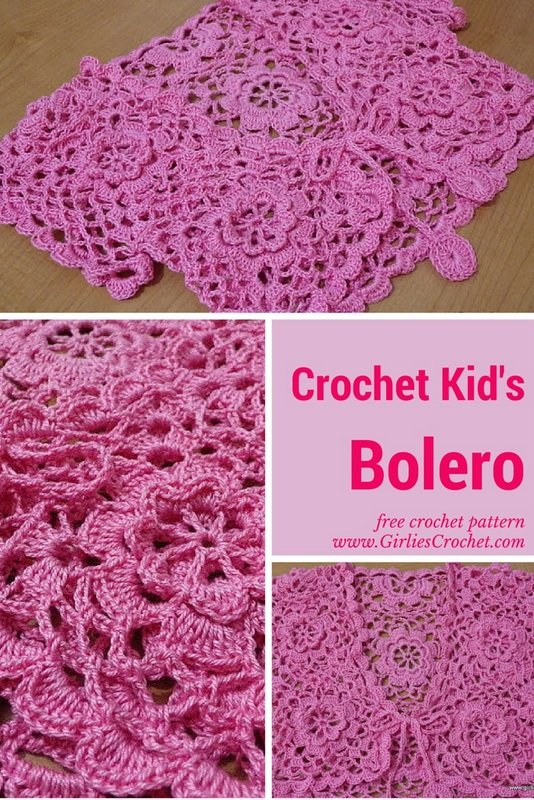 free crochet pattern, kids bolero, shrug, easy, photo tutorial, thread crochet