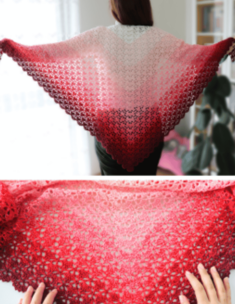 Crochet Elegant Triangle Shawl Written Pattern