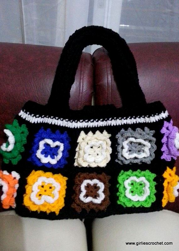 granny square bag, pouch