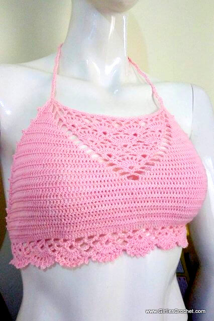 free crochet pattern , girlie crop top