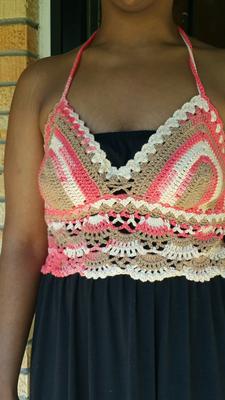 I used #4 cotton. Size small  will fit AAA to C cup