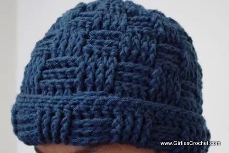 hat for men, basketweave design