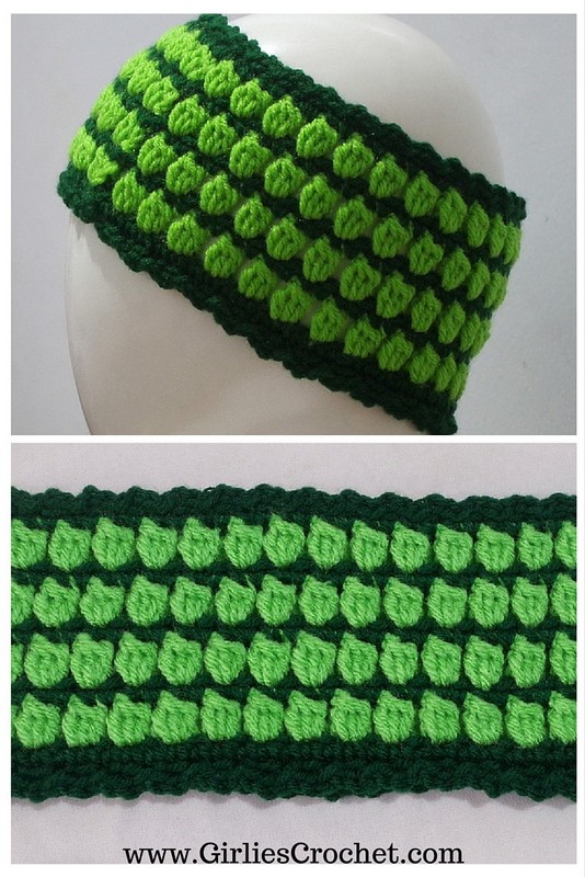 free crochet pattern, headband, ear warmer, cluster stitch, lemon headband