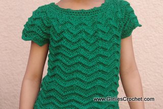 Rheema crochet blouse, chevron