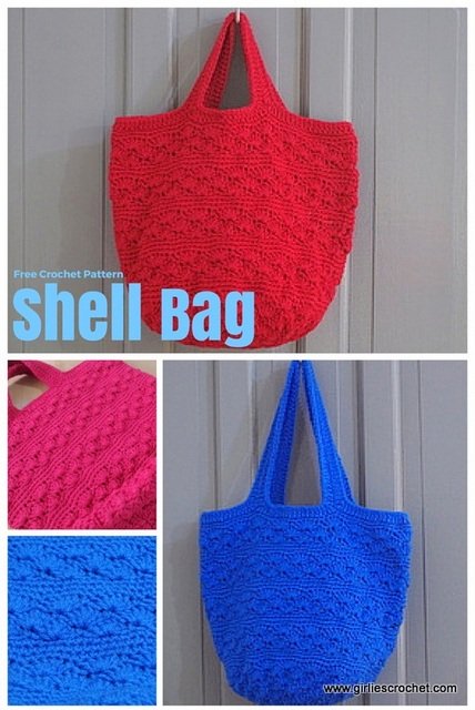 free crochet pattern, boho bag, easy patterns, summer bag, red heart