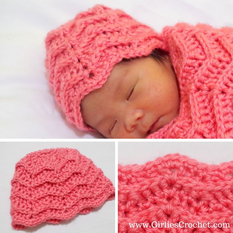 free crochet pattern; Ylah Baby Beanie