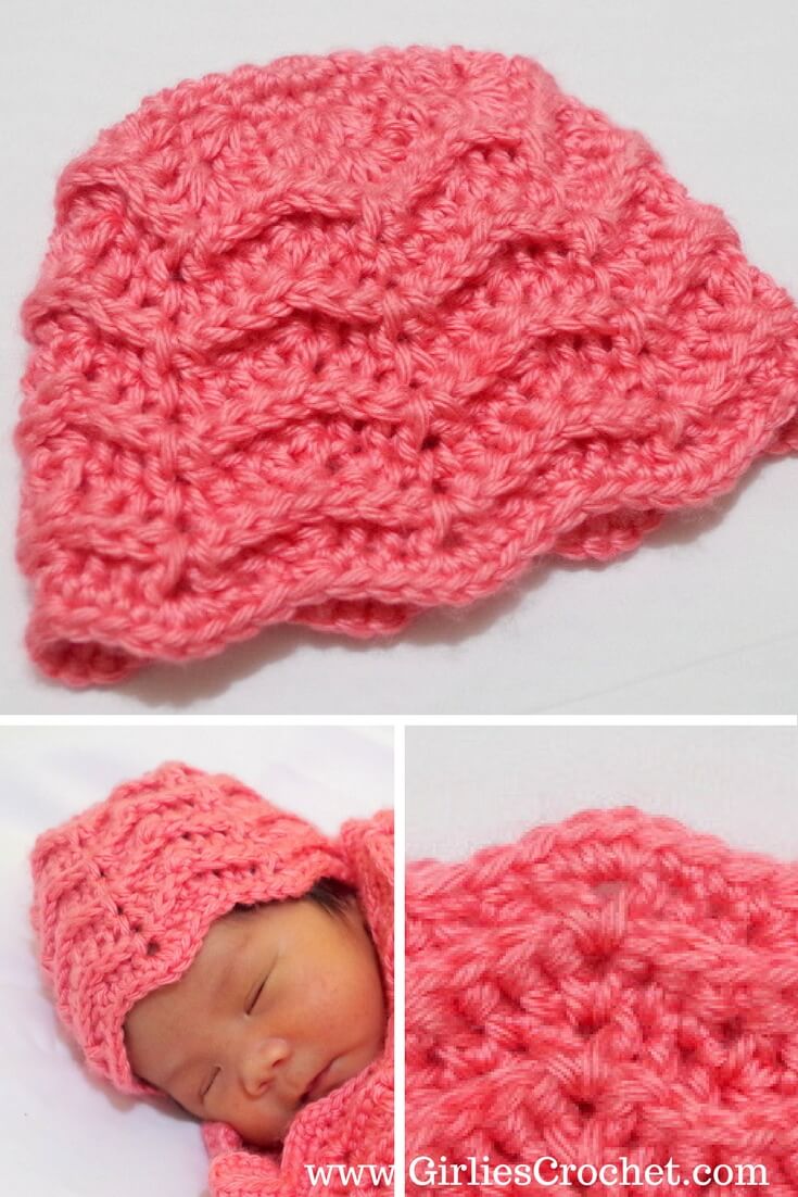 free crochet pattern; Ylah Baby Beanie